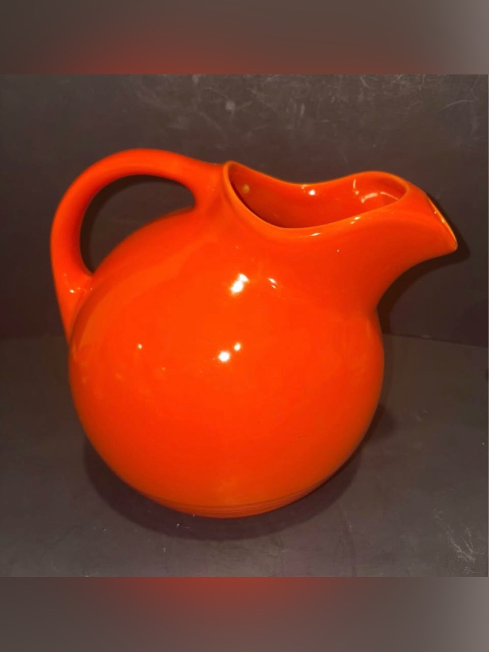 Homer Laughlin Bright Orange Round Pitcher- Vintage